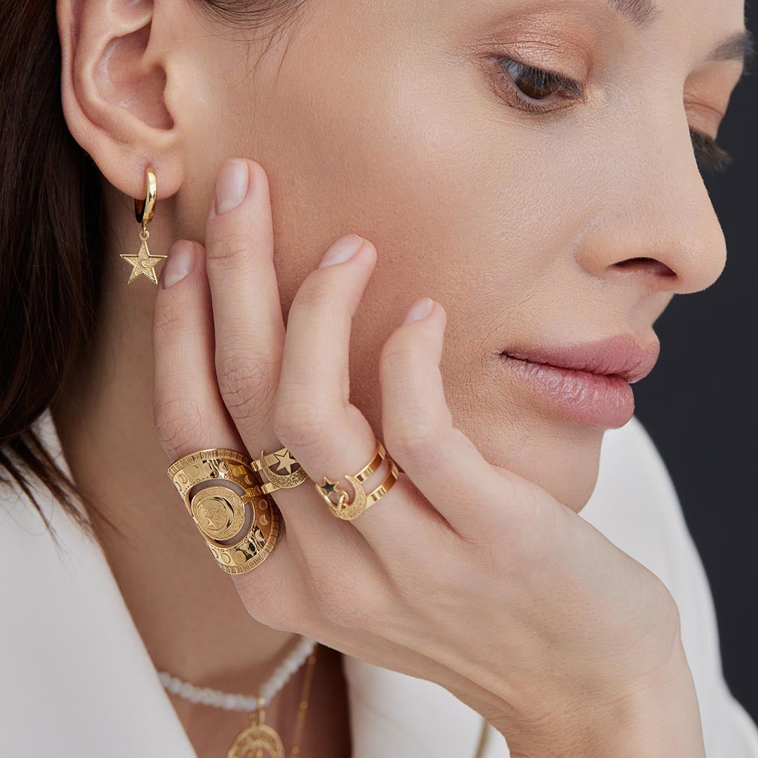 Moon and Star Earrings