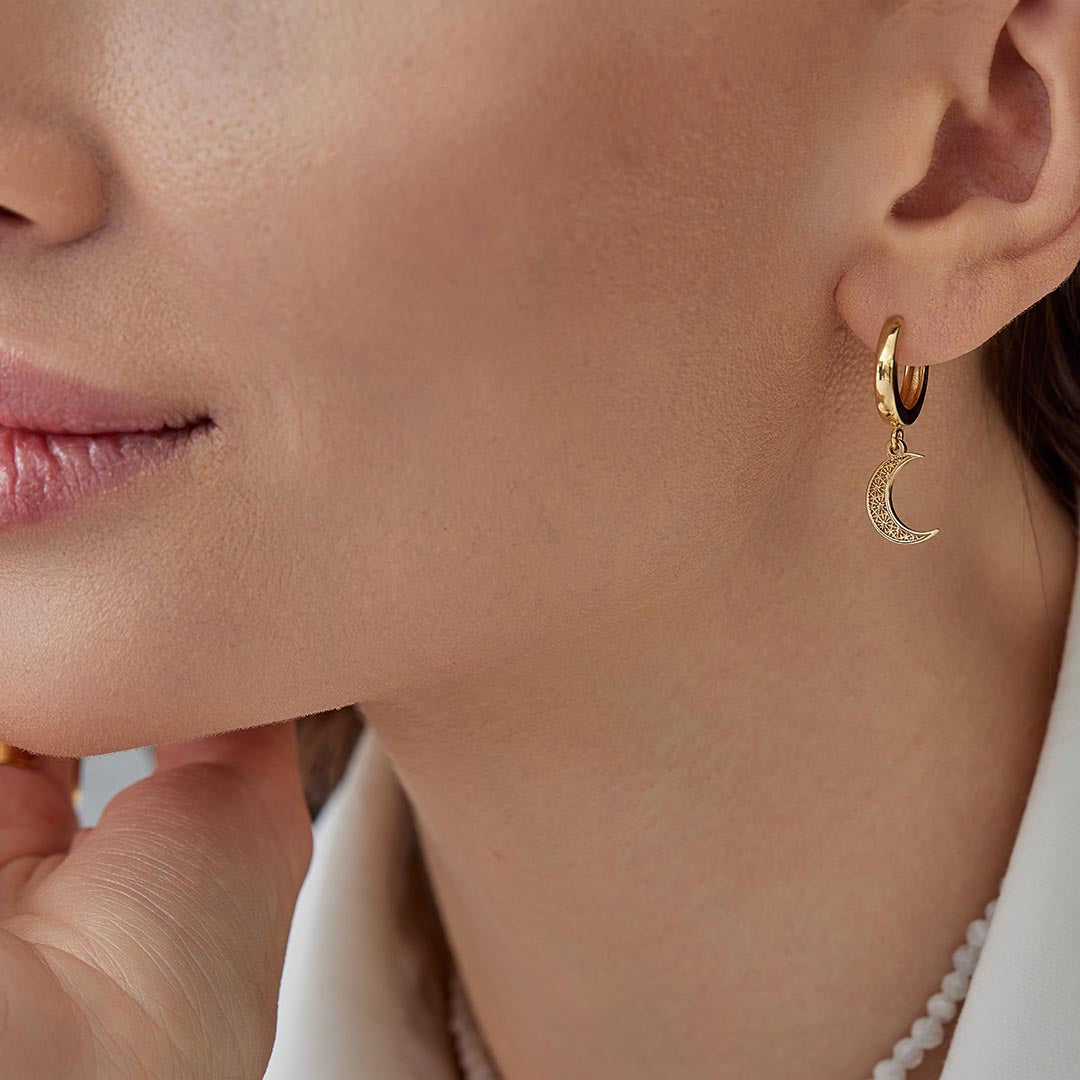 Moon and Star Earrings