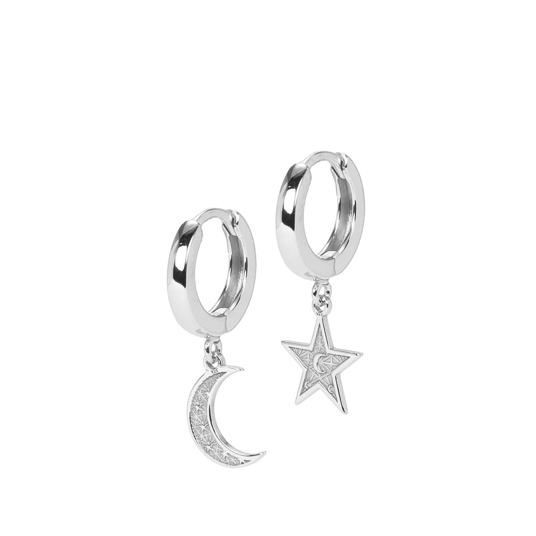 Moon and Star Earrings