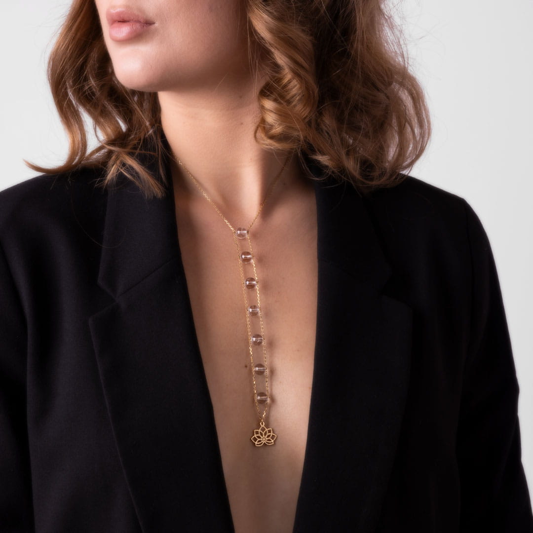 Quartz Crystal Chakra Necklace