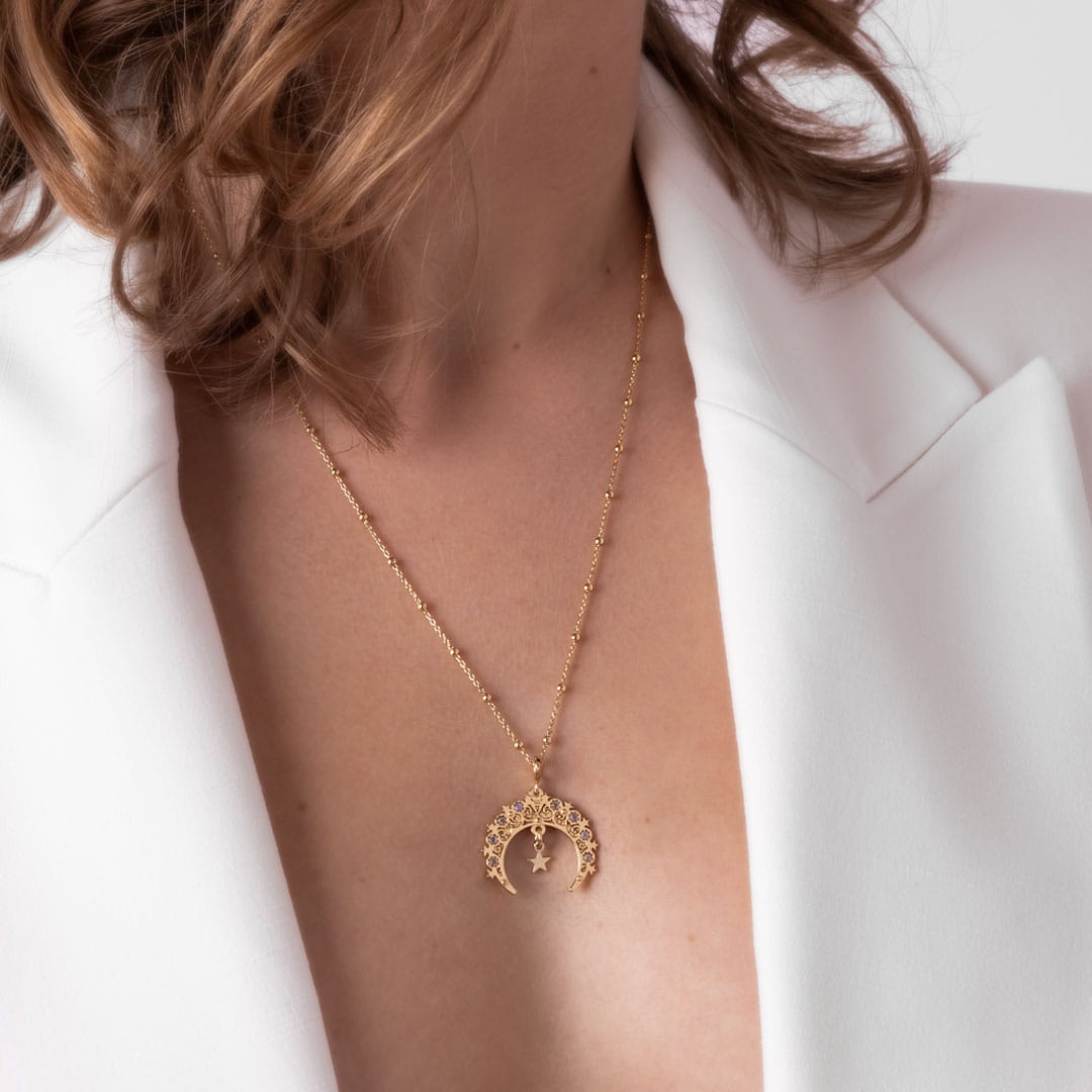 Moon Lunula Moonstone Necklace