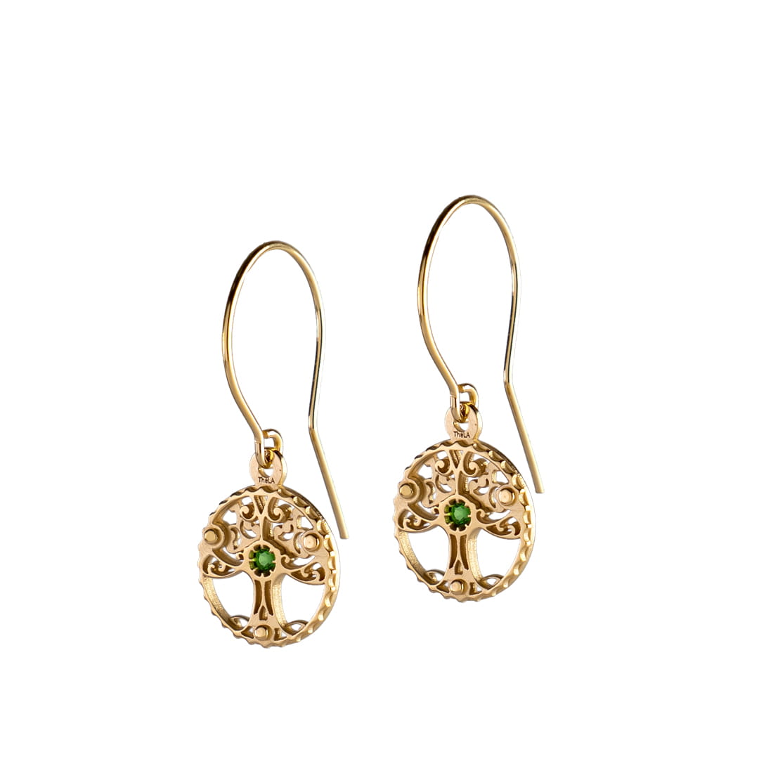 Tree of Life Earrings with Chrome Diopside