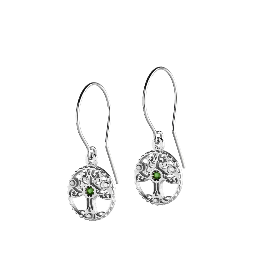 Tree of Life Earrings with Chrome Diopside
