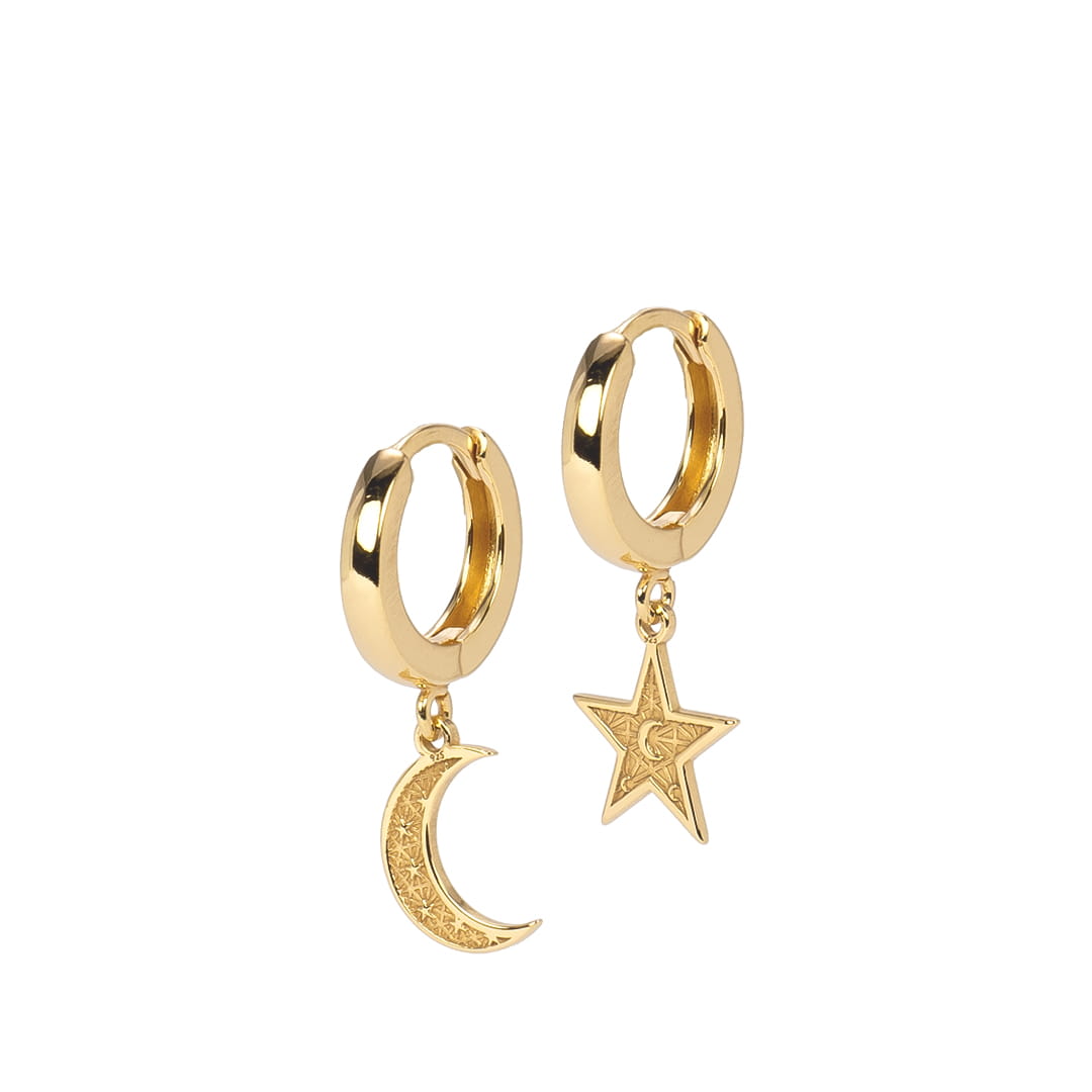 Moon and Star Earrings