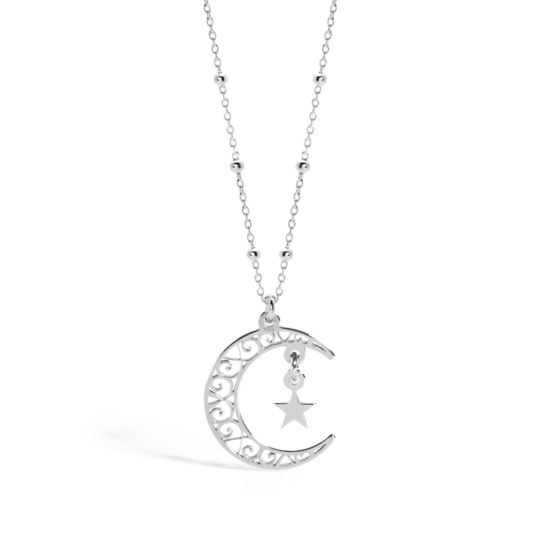 Moon and Star Necklace