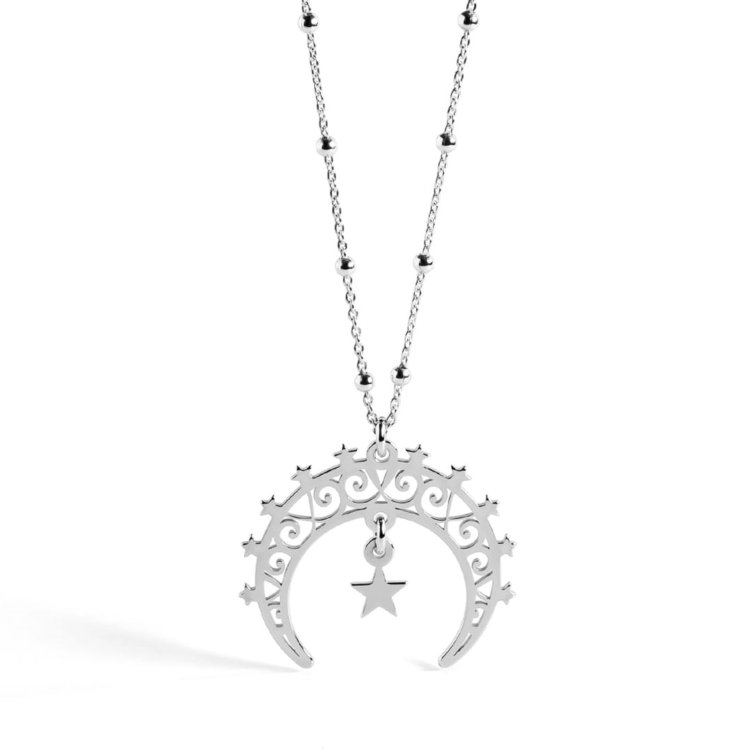 Moon and Star Lunula Necklace