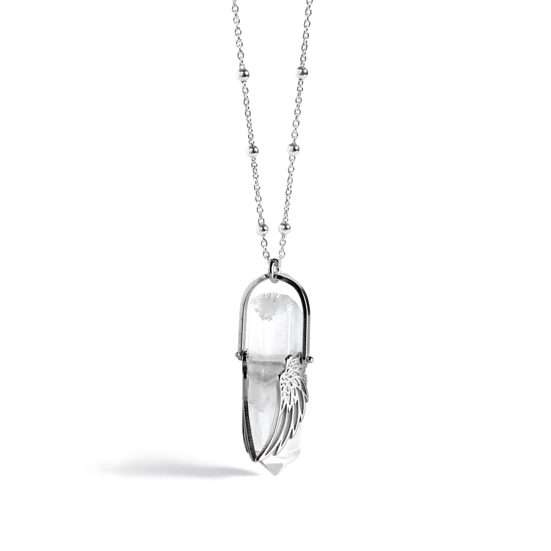 Archangel Wings Quartz Crystal Necklace
