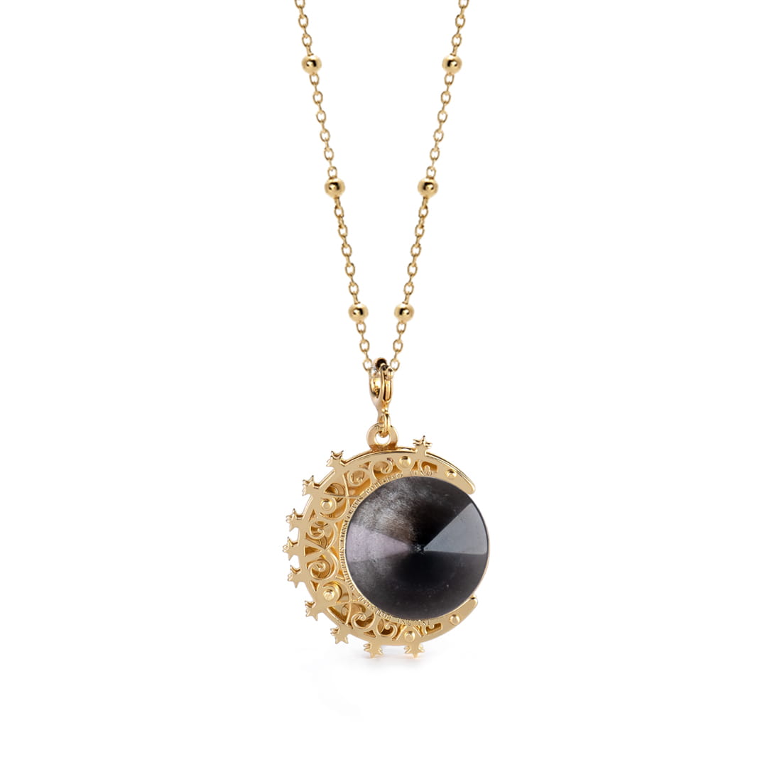 Moon Obsidian Necklace