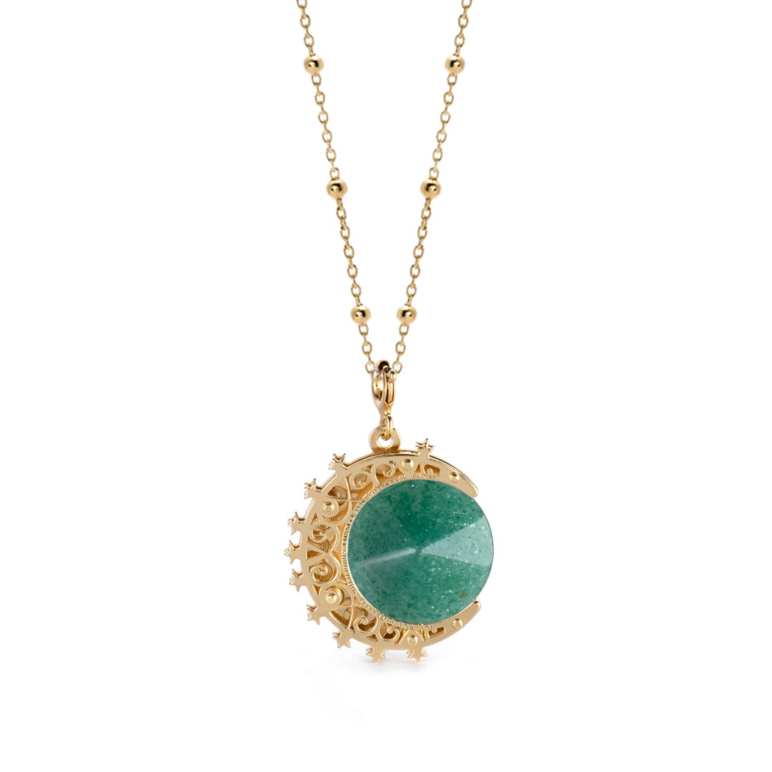 Moon Green Quartz Necklace