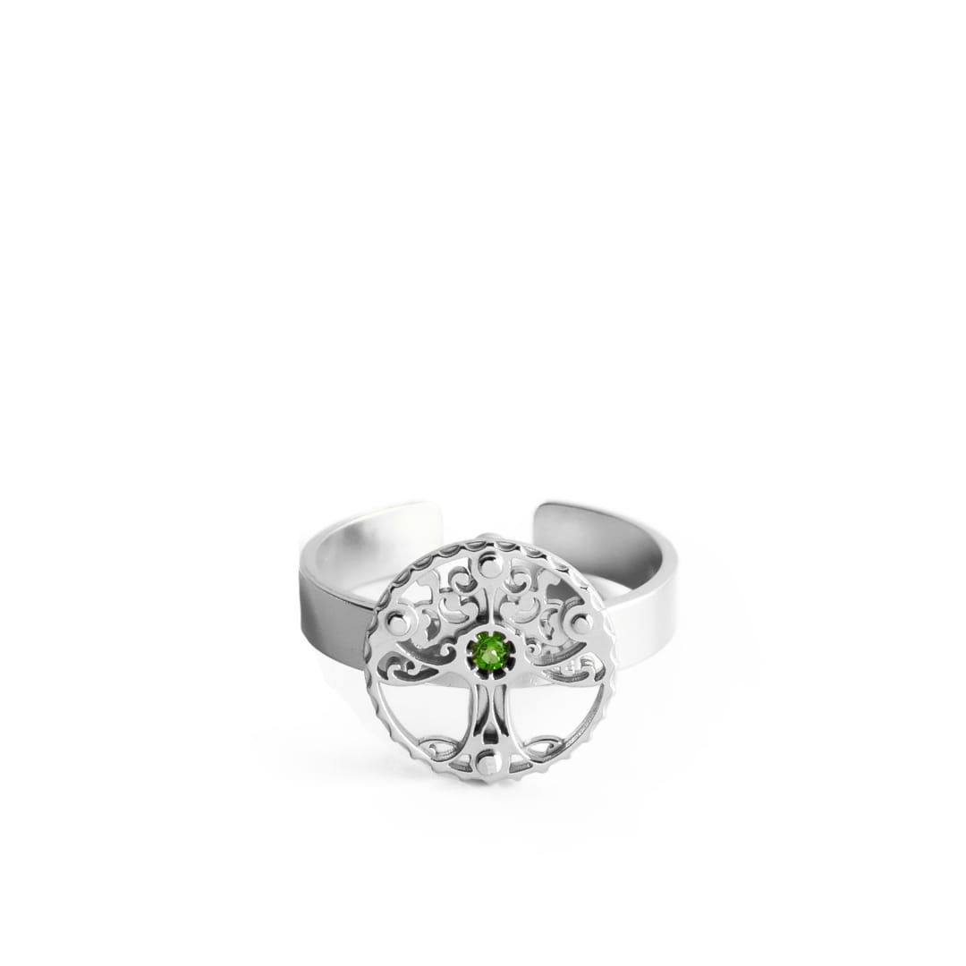 Tree of Life Ring with Chrome Diopside