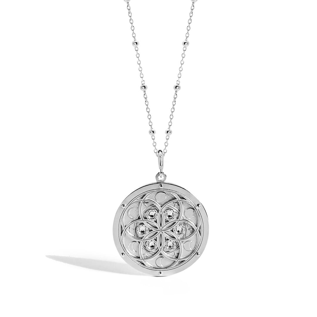 Moon Talisman with Flower of Life Necklace